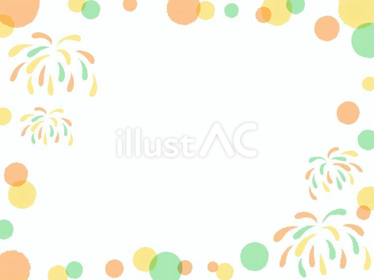 おしゃれな花火のフレーム 夏祭り,花火,花火大会のイラスト素材