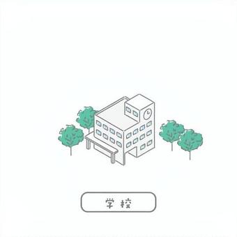 通学／先生のためのイラスト 校舎,学校,建物,大学,専門学校,高校,通学のイラスト素材