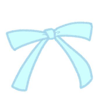 細リボン水色 リボン,ゆるい,手描き,フリーハンド,デフォルメ,シンプル,かわいい,手書き,ラフ,模様のイラスト素材