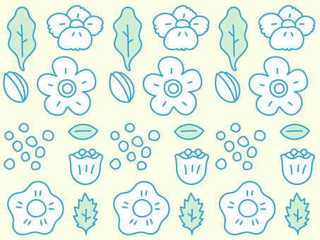 北欧風花柄イエロー 北欧風,北欧柄,花,花柄,シンプル,ラッピング,包装紙,背景,パターン,柄のイラスト素材