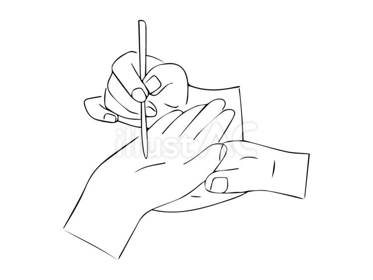 モノクロの手相占いをする手元 手相,占い,手元のイラスト素材