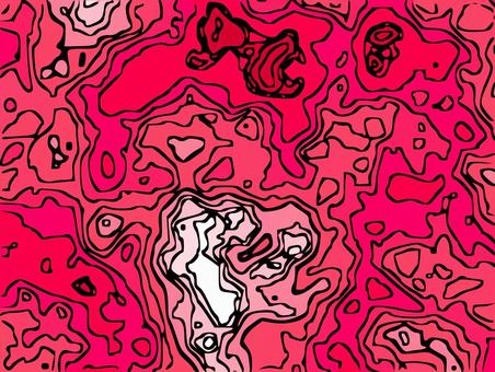 ピンクの抽象コミック等高線 等高線,抽象的,アブストラクト,テクスチャ,背景,壁紙,ピンク,マゼンタ,赤,黒のイラスト素材