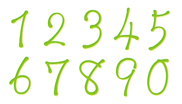オリジナル数字セットH　横線 数字,フォント,オリジナル,文字,手書き,ペン字,マーカー,横線,テクスチャのイラスト素材