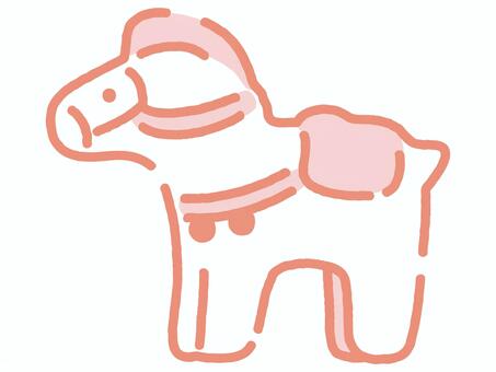 紅白埴輪馬 埴輪馬,埴輪,古墳,古墳時代,考古学,馬,動物,午年,2026年,歴史のイラスト素材