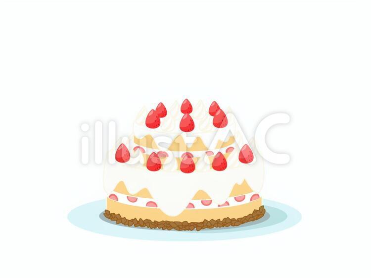 ケーキ２段（ろうそく無 ケーキ,スイーツ,甘いもののイラスト素材