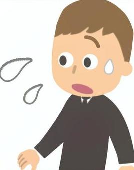 ぎょっとしているスーツの男性 驚く,唖然,引く,ドン引き,スーツ,会社員,男性,汗のイラスト素材