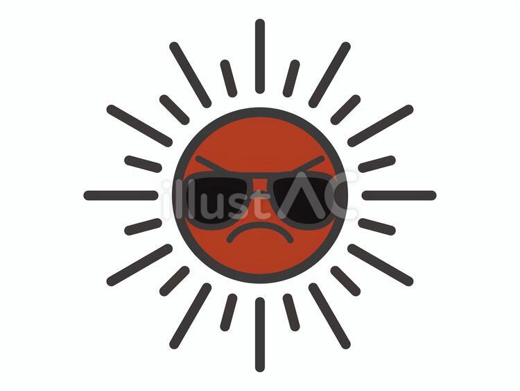 天気アイコン（太陽・サングラス）02 太陽,サングラス,暑いのイラスト素材