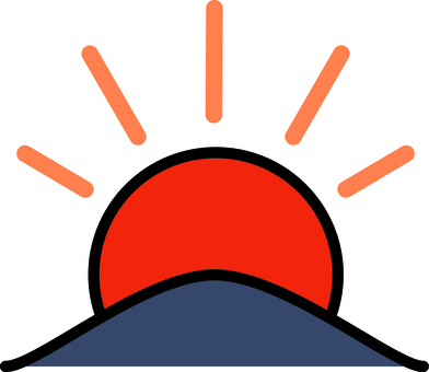 日の出・日の入りです。 日の出,日の入り,夕焼け,朝日,夕日,初日の出,サンライズ,サンセット,景色,山のイラスト素材