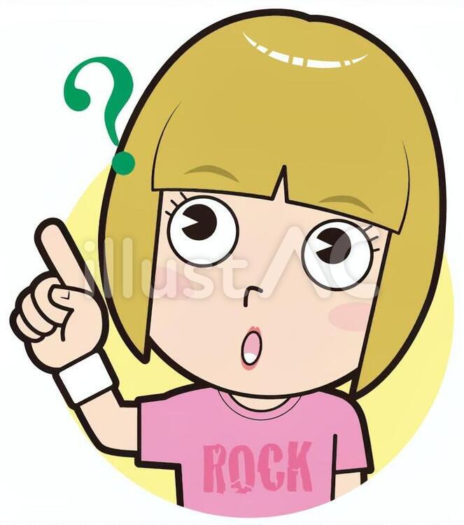 指差しロック女子（疑問） 指差し,チェック,ポイントのイラスト素材