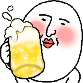 ビールとおっちゃん 乾杯,ビール,飲み会,忘年会,新年会,お酒,酒,飲酒,酔う,二日酔いのイラスト素材