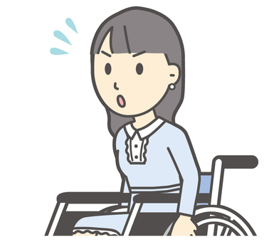 ワンピースお嬢様-319-バスト 車いす,お嬢様,女性,女の子,オシャレ,人物,かわいい,障害者,車椅子,バストアップのイラスト素材