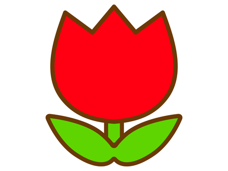 Illustration material of simple tulip, , JPG, PNG and AI