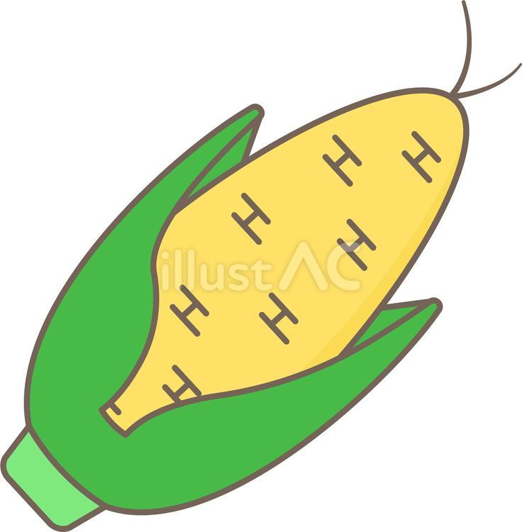 とうもろこしのシンプルでかわいいイラスト とうもろこし,野菜,コーンのイラスト素材