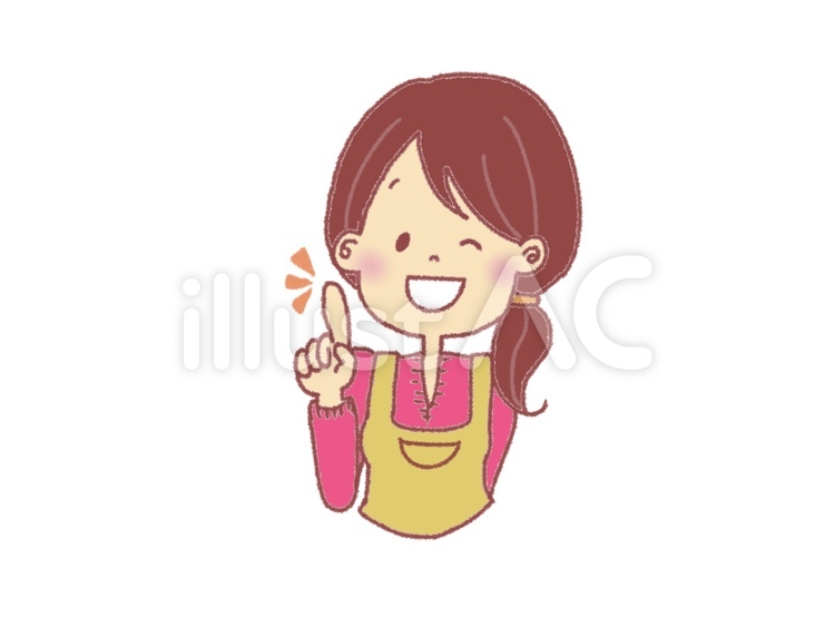 指差しする主婦 主婦,チェック,ポイントのイラスト素材