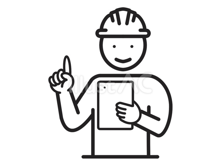 工事現場で指示を出す作業員のアイコン 工事,現場,作業員のイラスト素材