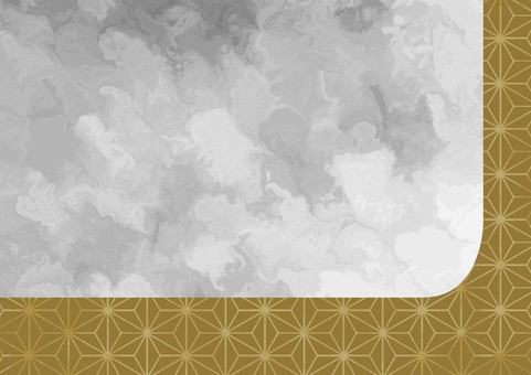 白グレーと金の和風マーブルコーナー 背景,コーナー,枠,抽象,白,グレー,金,ゴールド,ホワイト,和柄のイラスト素材