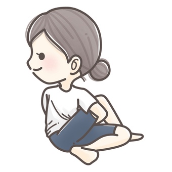 ヨガをする女の子 ヨガをする女の子 女の子,女性,かわいい,人物,ヨガ,健康,美容,ヘルスケア,ストレッチ,リラックスのイラスト素材