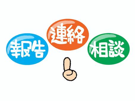 報告連絡相談 報告連絡相談 報告,連絡,相談,文字絵,フォント,指差し,pop調,手描き,挿絵,ワンポイントのイラスト素材