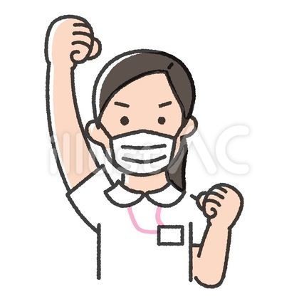 マスクした女性看護師のイラスト-21