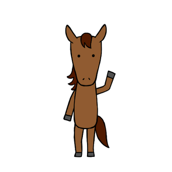 ゆるい感じの馬2 ゆるい感じの馬2 馬,午,午年,2026年,令和8年,干支,正月,年賀状素材,動物,かわいいのイラスト素材