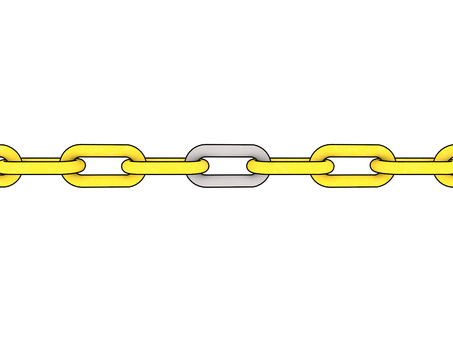 鎖の絆 鎖,チェーン,金属,3d,cg,黄色,線画のイラスト素材