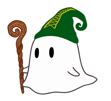 魔法使いの仮装をするおばけ ハロウィン,おばけ,オバケ,かわいい,秋,シンプル,可愛い,10月,イベント,子供向けのイラスト素材