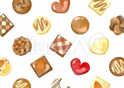 かわいいチョコレートの背景イラスト