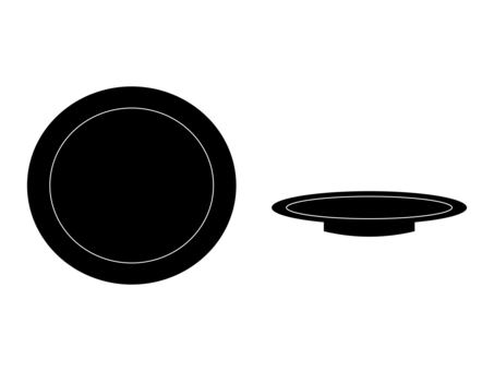 皿1＿正面＿側面1 皿,お皿,食器,丸皿,プレート,取り皿,容器,器,正面,側面のイラスト素材