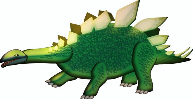 ステゴサウルス　  ステゴサウルス,装盾類,草食,恐竜,昔,ジュラ紀,立体,グラデのイラスト素材