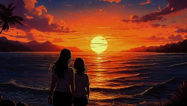 綺麗な夕陽を眺めて
