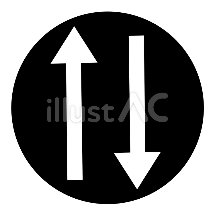方向マーク・丸（黒地） 方向,向き,マークのイラスト素材