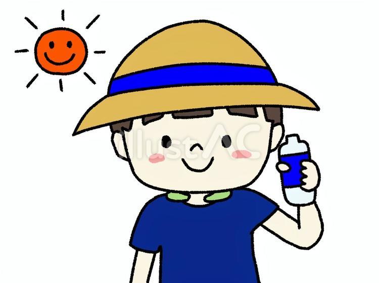 水分補給　男の子 男の子,子ども,人物のイラスト素材