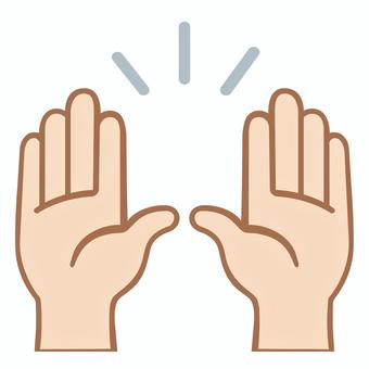 バンザイ　絵文字 バンザイ,手,かわいい,絵文字,アイコン,シンプル,白背景,透過,単一のイラスト素材