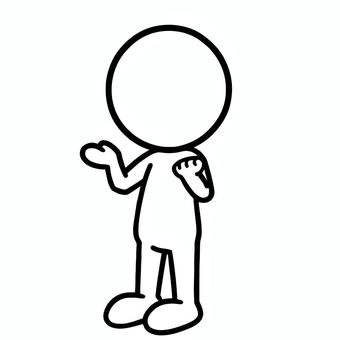 首をかしげる棒人間 棒人間,かしげる,疑問,考える,悩む,迷う,困惑,不思議,理解,思案のイラスト素材