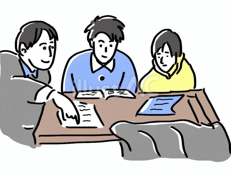 先生と学生の勉強会 先生,講師,学生のイラスト素材