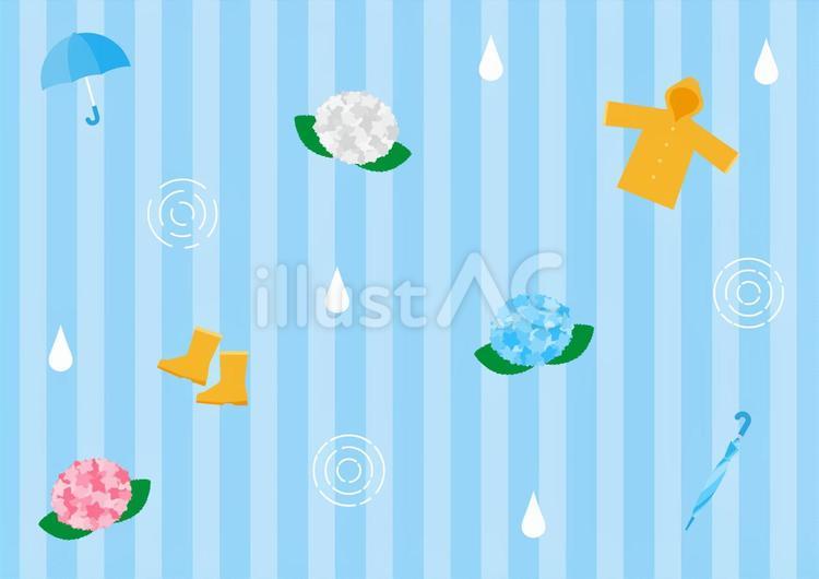 おしゃれな梅雨のイメージ素材 梅雨,紫陽花,傘のイラスト素材