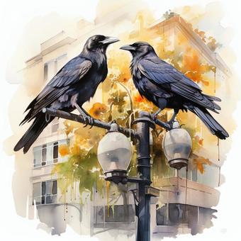 Crow in the city 2, , JPG