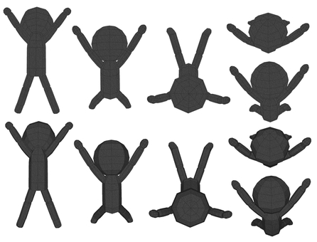 棒人間　ペパクラ風　両手足広げてジャンプ ジャンプ,達成感,解放感,成功,喜ぶ,ラッキー,幸福,ヤッター,両手上げ,ハッピーのイラスト素材