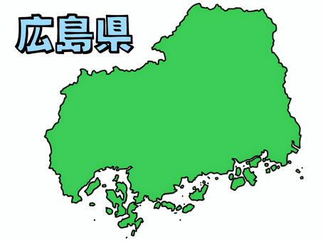 少しゆるい広島県地図 書き文字 少しゆるい広島県地図 書き文字 広島県,広島,地図,中国地方,ゆるい,手描き,日本地図,線画,緑,日本のイラスト素材