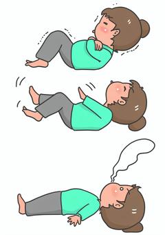 腹筋運動をしている女性 ダイエット,女性,腹筋,エクササイズ,エクトプラズムのイラスト素材