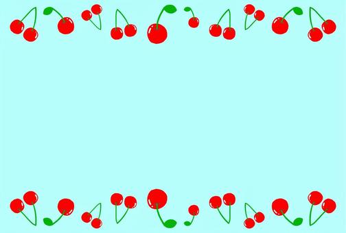 Cherry frame (light blue background), JPG Cherry frame (light blue background), cherry, fruit, red, JPG