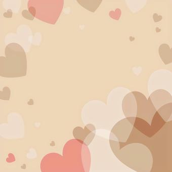 バレンタインのハートの背景 正方形 茶色 バレンタイン,ハート,背景,正方形,枠,飾り枠,2月,手描き,おしゃれ,デザインのイラスト素材