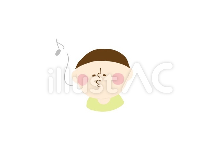口笛を吹く男の子 鼻歌,口笛,アイコンのイラスト素材