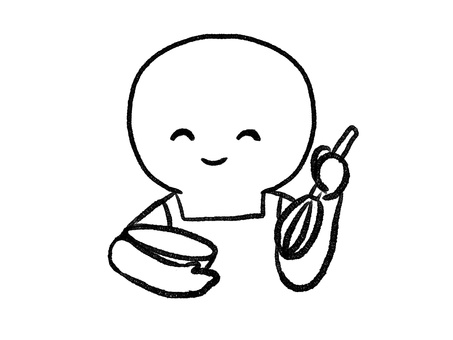 調理する棒人間線画