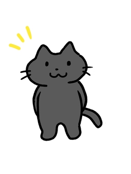 様子を見ている黒猫 ゆるい 立つ,黒猫,ゆるい,かわいい,見るのイラスト素材