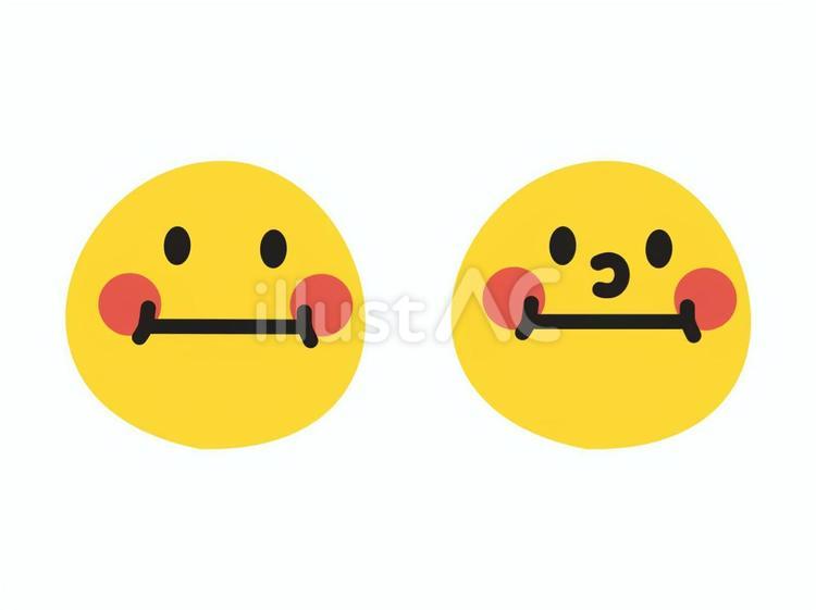 ニコちゃんマーク　真顔 ニコちゃんマーク,スマイリー,フェイスのイラスト素材