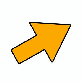 シンプルなオレンジの矢印 矢印,進む,前進,進行,移動,次,ネクスト,方向,png,背景透明のイラスト素材