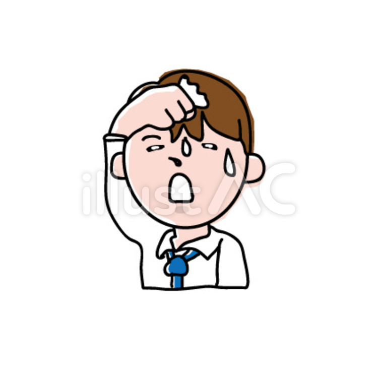 暑い 熱い,汗,うだるのイラスト素材