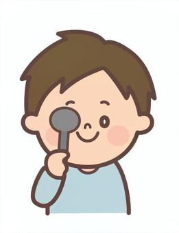 視力検査をしている男の子 視力検査,眼科,病院,健康,健康診断,視力テスト,保険,学校,子供,男の子のイラスト素材