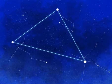 星空309 星座,夏の大三角,こと座,はくちょう座,わし座,ベガ,アルタイル,デネブ,星空,宇宙のイラスト素材